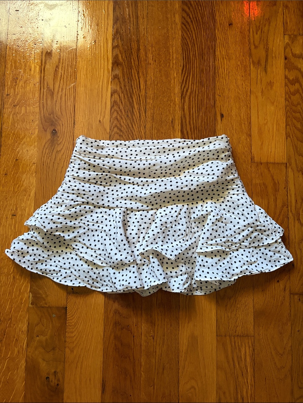 Zara Polka Dot Ruffled Mini Skirt